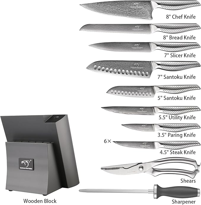 NANFANG BROTHERS® 16-Piece VG10 Damascus Knife Set