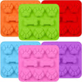 SAGOOITS 2 in 1 Puppy Dog Paw and Bone Silicone Molds,SAGOOITS Non-Stick Food Grade Silicone Molds for Chocolate, Candy, Jelly, Ice Cube, Dog （Set of 6 PCS)