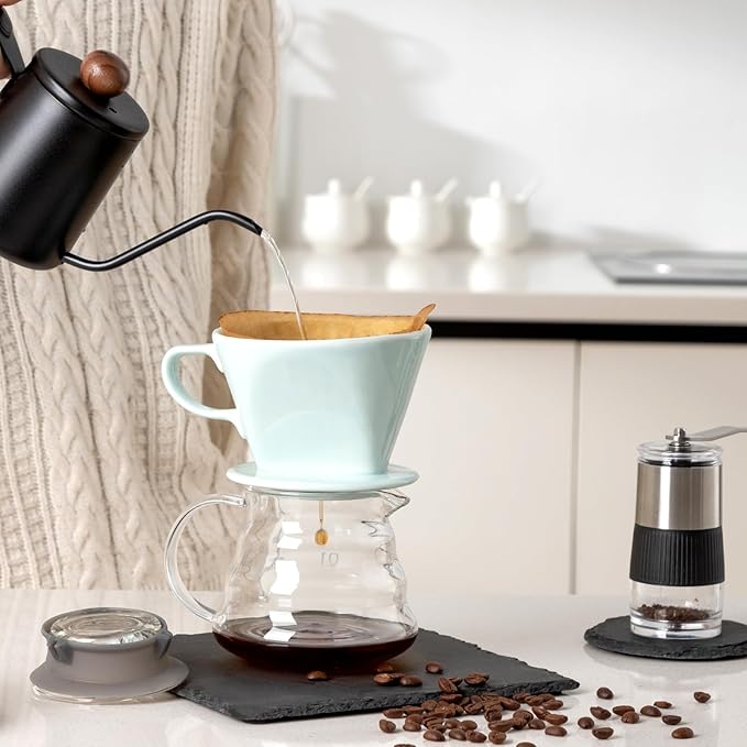 LHUKSGF Pour Over Ceramic, Coffee Dripper Ceramic Coffee Maker,Green