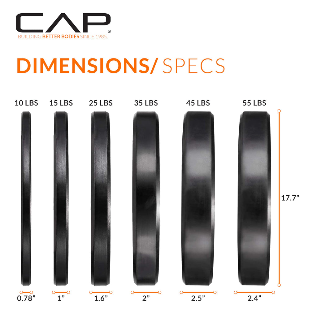 CAP 190lb Pro Olympic Bumper Plate Weight Set