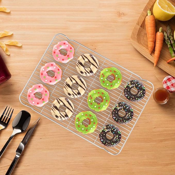 Baking Sheet with Rack Set, Stainless Steel Cookie Sheet with Cooling Rack