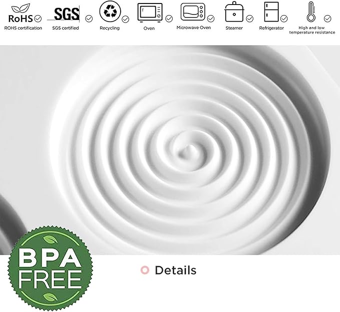 OCPO Kitchen Round Spiral Silicone Mold for Baking Mousse Cake, 6 Cavities