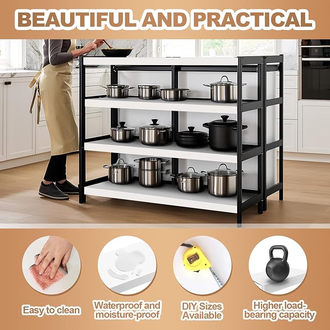 5 Pcs Wire Rack Covers 38x12x3 inch PVC Pantry Shelf Cover 0.31 inch Thick Removable Closet Wire Rack Shelf Covers,Decoration Kitchen Bathroom Office Shelving (Light Luxury White,38x12x3 inch)