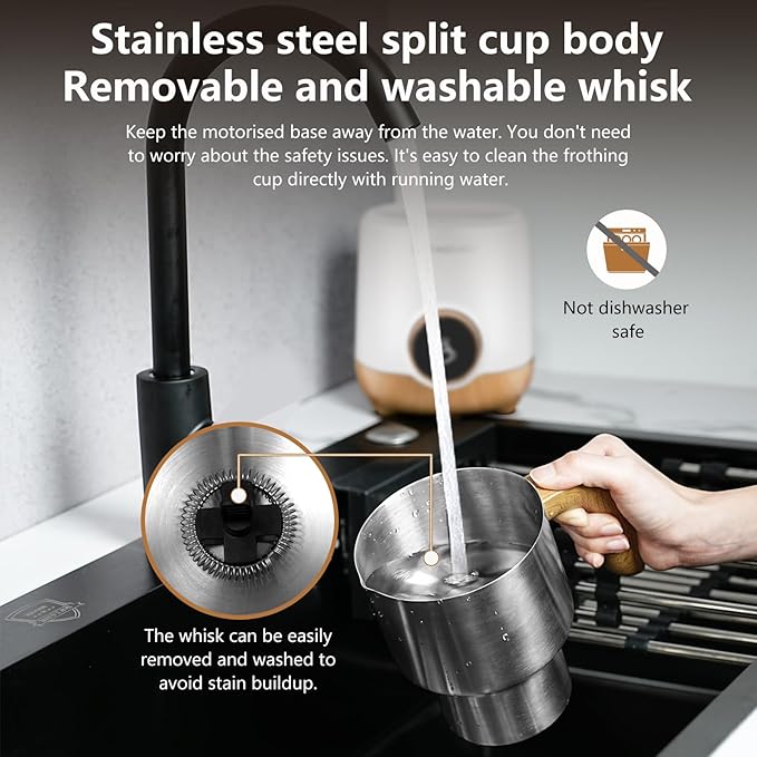 AMZCHEF 8-IN-1 Milk Frother and Steamer 550 Watts, 21 oz Split Stainless Steel Automatic Steamer, Milk's Warmer for Latte, Cappuccino, Hot and Cold Froth, Heated Milk, Hot Chocolate, Baby Food