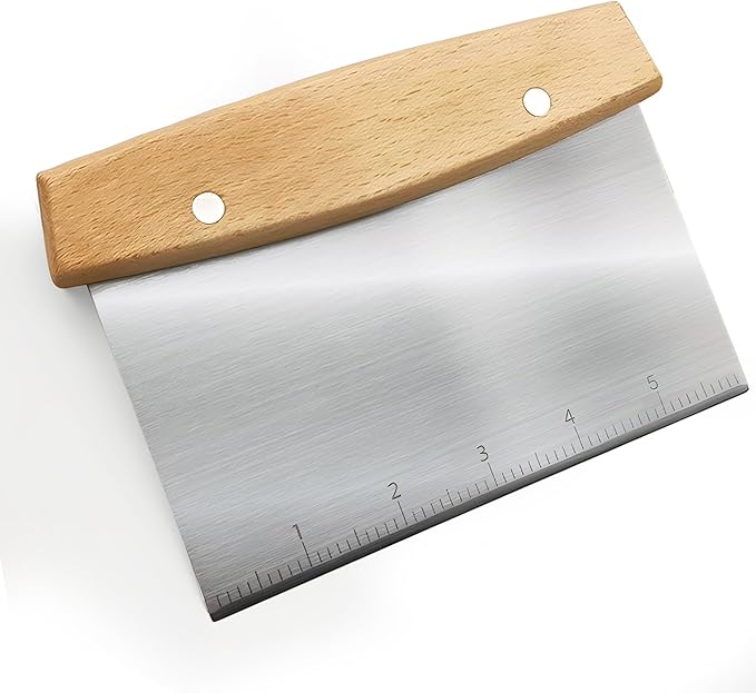 Grill Scraper, Stainless Steel Food Scraper with Handle – Heavy Duty Grill Scraper for Outdoor Grill, Flat Top Grill Cleaner, BBQ Tools & Accessories for Easy Grease and Stain Removal (Style 02)