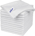 MR.SIGA Microfiber Cleaning Cloth, All-Purpose Microfiber Towels, Streak Free Cleaning Rags, Pack of 12, White, Size 32 x 32 cm(12.6 x 12.6 inch)