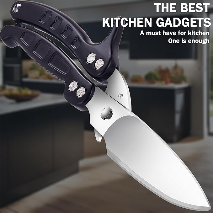 SLEMOON Heavy Duty Kitchen Shears,Poultry Shears with Safety Lock,Black