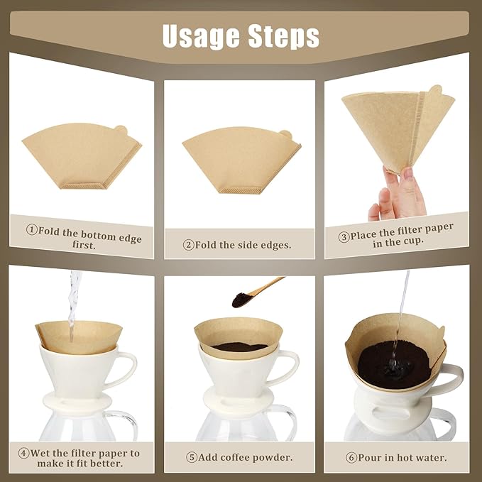 250 Count #4 Coffee Filter 8-12 cup, Disposable Cone Coffee Filters For Pour Over and Drip Coffee Maker