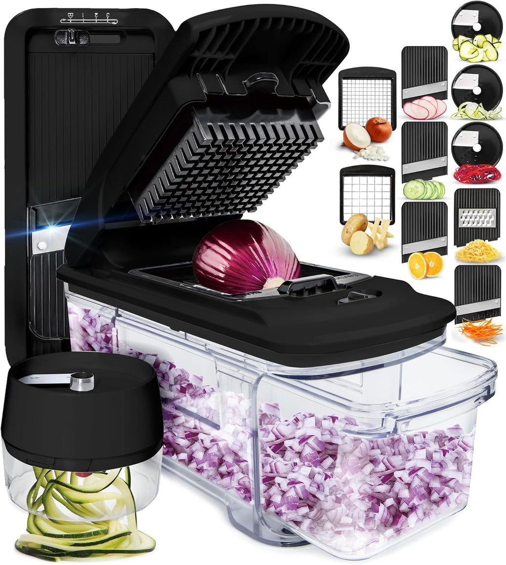 Fullstar Pro XL Vegetable Chopper & Mandoline Slicer w Pull-Out Catch Tray