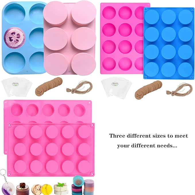 Round Soap Molds for Soap Making,4oz Large Silicone Soap Mold