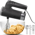 Electric Hand Mixer 350W, 9 Speed Handheld Mixer with Timer, Beaters, Whisks & Dough Hooks, Storage Case, Kitchen Mixer for Baking, Eggs, Cream, Cookie Dough & Frosting, Gray