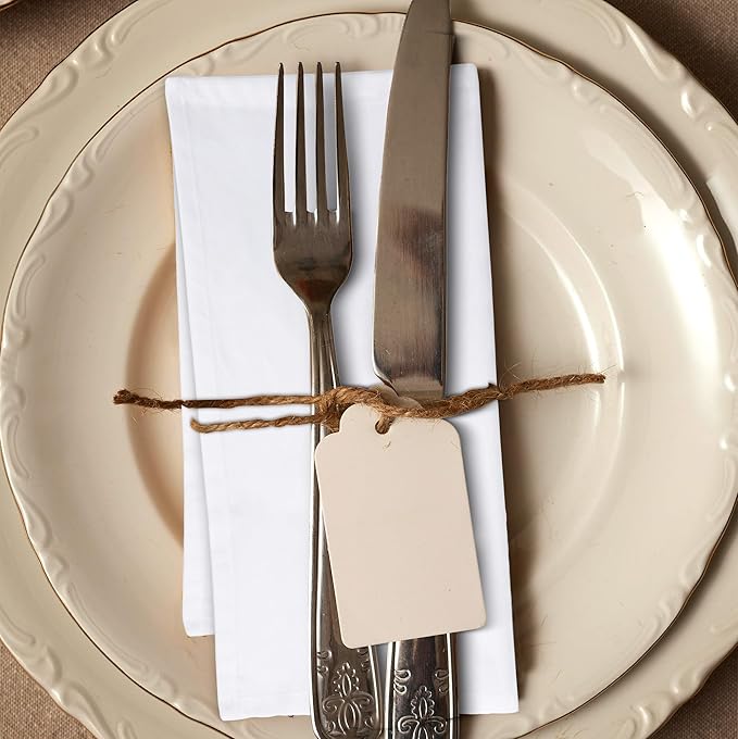 Urban Villa White Cloth Dinner Napkins 100% Cotton (Set of 12) 18x18 Inches