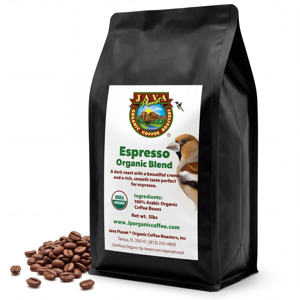 Java Planet Low Acid Organic Whole Bean Coffee, Papua New Guinea, 16 oz