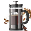 Veken French Press Coffee Maker 21oz 0.6 L, Single Serve Small Pot, Heat Resistant Thickened Borosilicate Glass,Stainless Steel Brewer,Cold Brew Cafetera Teapot for Kitchen Travel Camping, Dark Pewter