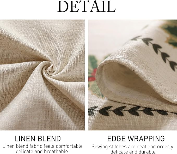 ISAENNE Designer Vintage Linen Square Tablecloth,55"x55"-Carol G