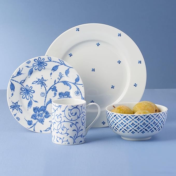 Portmeirion – Portmeirion Home – Dinnerware Set – Blue Indigo, Set of 16