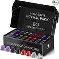ROSSO CAFFÈ Espresso Pods for Nespresso Original Machines, Intense Pack 80