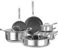COOKER KING 10pcs Pots and Pans Set Non Stick, Stainless Steel Cookware Set