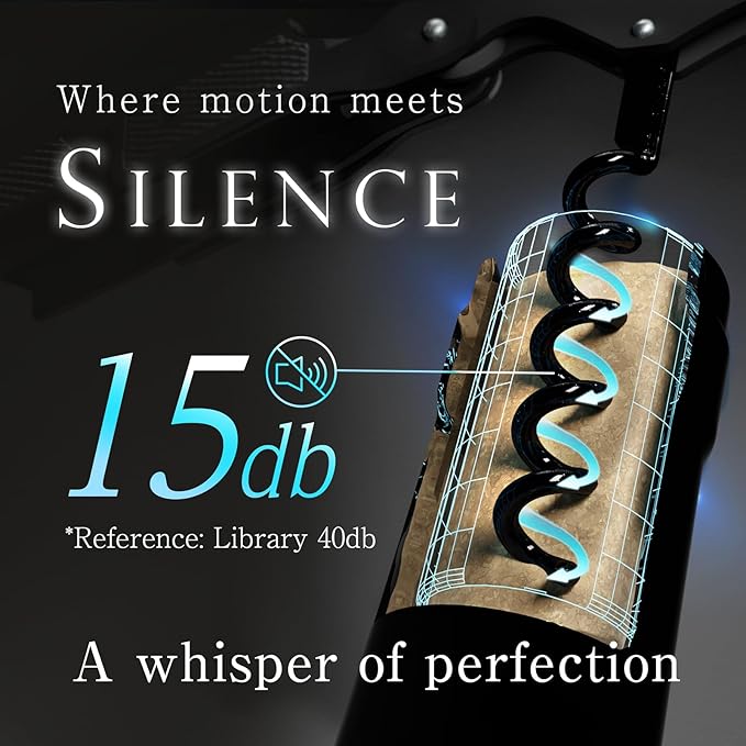 LUSCIOUZ Zero Resistance THE HELIX Elite Corkscrew Silent Wine Bottle Opener Waiters Corkscrew Wine Key (5 Coil_Black)