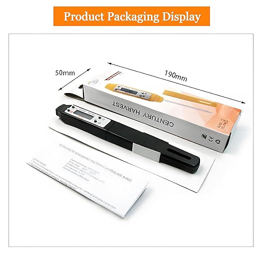 Ausenzup Meat Thermometer - Digital Food Thermometer for Cooking Kitchen - Automatic Calibration Pen Style Electronic Pocket Thermometer for Water Temperature, Barbecue (Black)