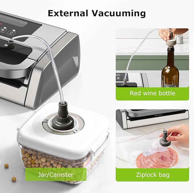 Bonsenkitchen Vacuum Sealer Machine with Globefish Technology, Low-Noise