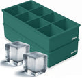 Ice Cube Molds, 2 Pack Silicone Trays for 8 Large Square Cubes