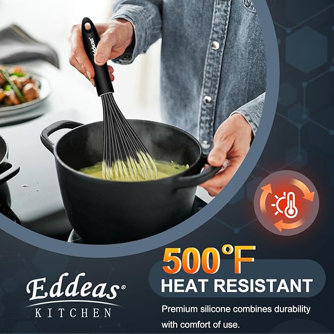 Whisks For Cooking Up To 500°F Silicone Whisk tool Non-Scratch