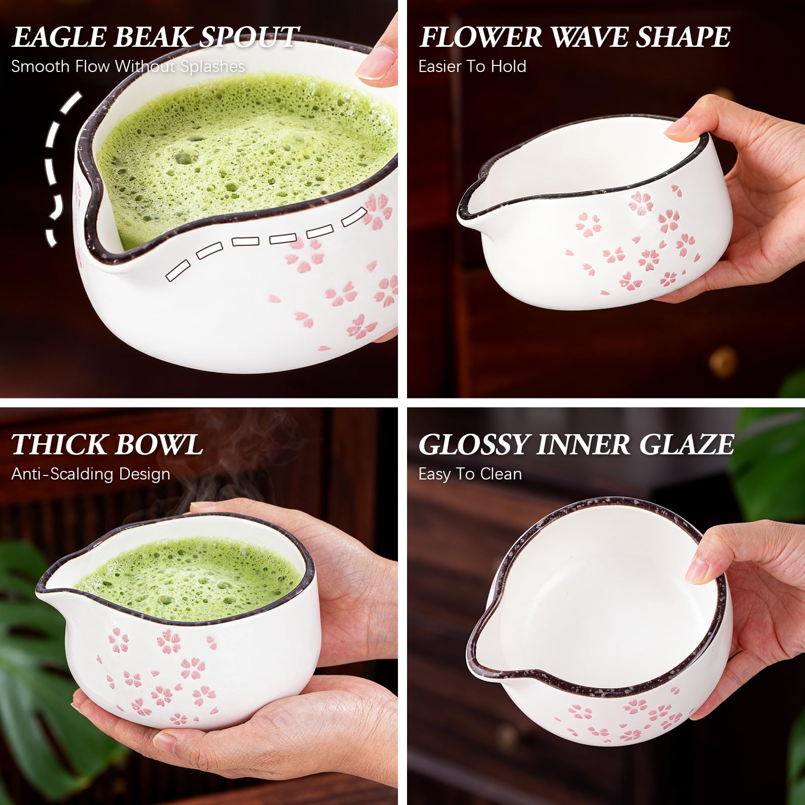 Matcha Whisk Set 7 Pcs Matcha Bowl Bamboo Whisk Kit Gift for Tea Lovers