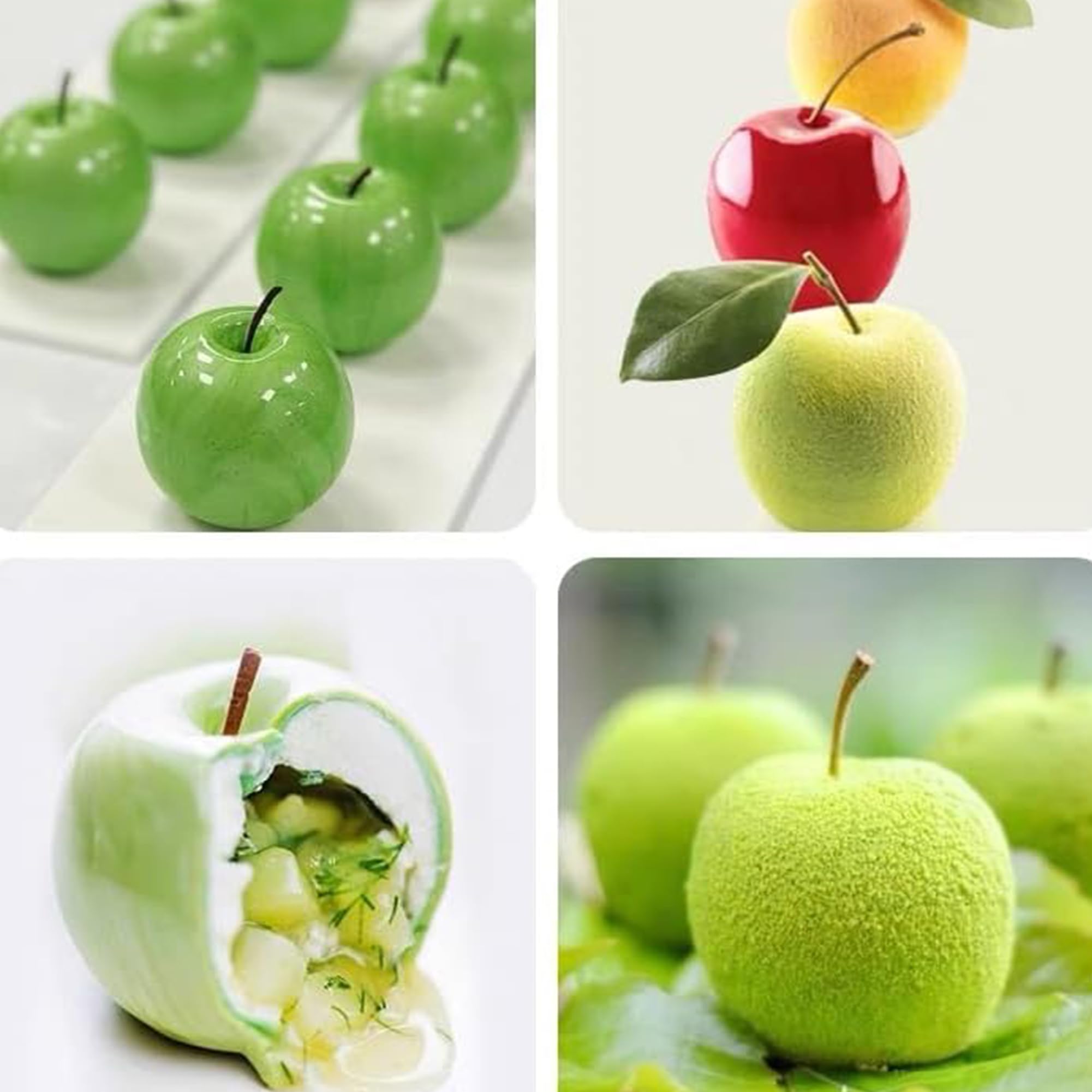 OCPO Kitchen Apple Silicone Mold for Baking Mousse Cake, 8 Cavities