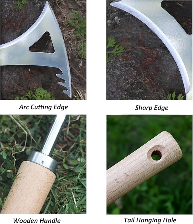 KSOUSLATU Weed Puller Tool, Manual Stainless Steel Weeding Tool, Triangle Shape for Lawn Vegetable Garden Farm Planting