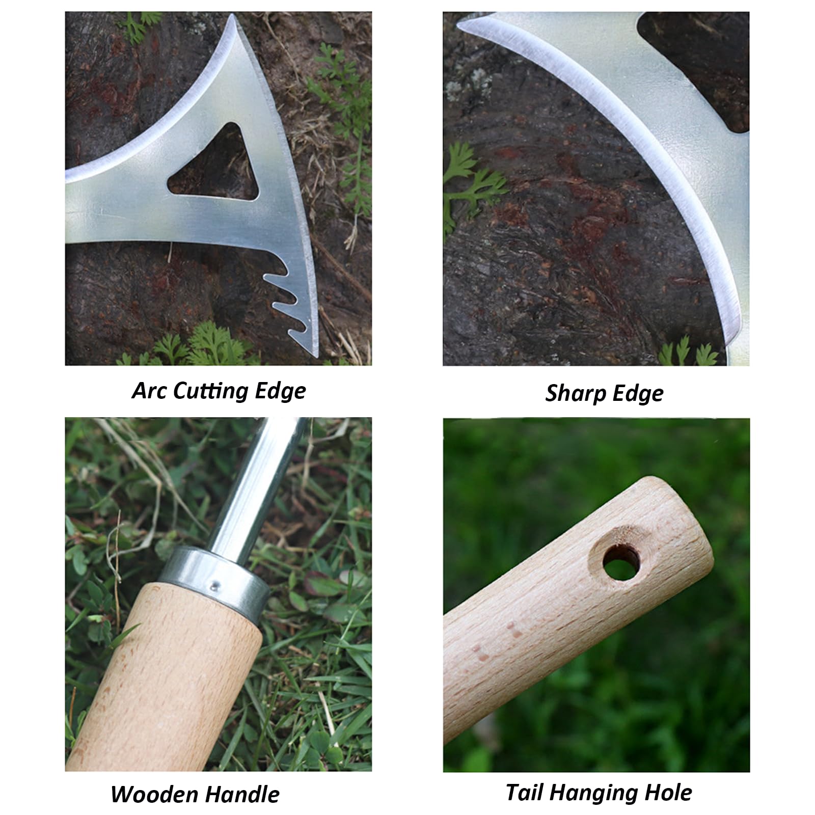 KSOUSLATU Weed Puller Tool, Manual Stainless Steel Weeding Tool, Triangle Shape for Lawn Vegetable Garden Farm Planting