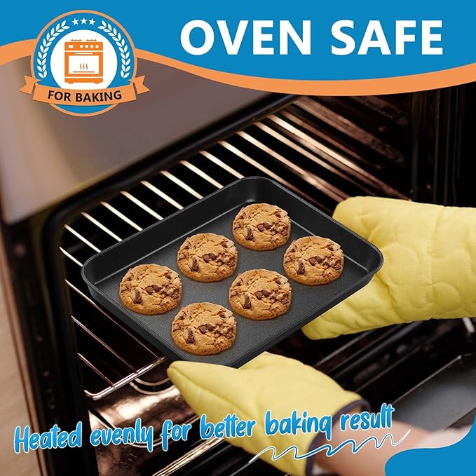 P&P CHEF Baking Cookie Sheet Pan, Carbon Steel Oven Tray, 9 Inch & 1PC