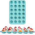 Spmarkt 2-Pack Light Blue 24-Cup Ceramic Mini Muffin Pan – Non-Stick Muffin Tin, PFOA-Free, Healthy Baking, Perfect for Cupcakes, Breakfast Treats & Party Delights