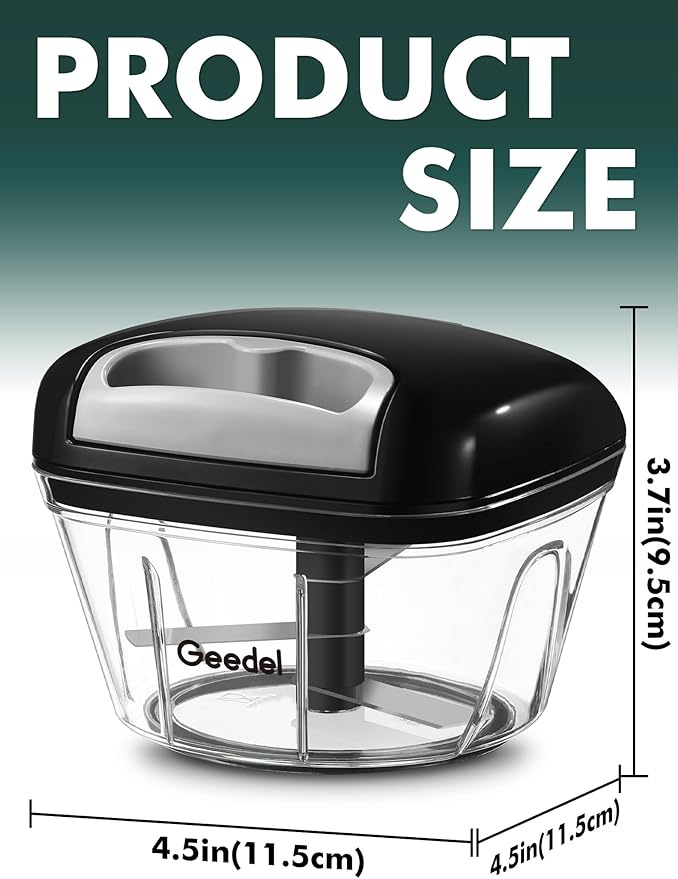 Geedel Vegetable Chopper, Manual Food Chopper with Hand Pull String, 500ml