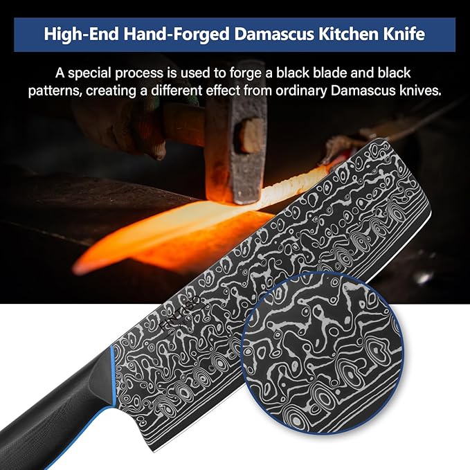 Nakiri Knife 7 Inch, 67-Layer Damascus Steel Kitchen Knife, G10 Handle