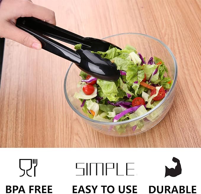 ICHROSAYA Plastic Serving Tongs Disposable Kitchen Tongs for Food Salad