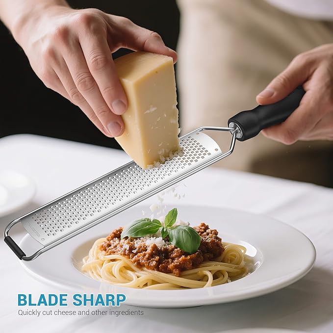 Lemon Zester & Cheese Grater, Premium Stainless Steel Citrus Zesting Tool