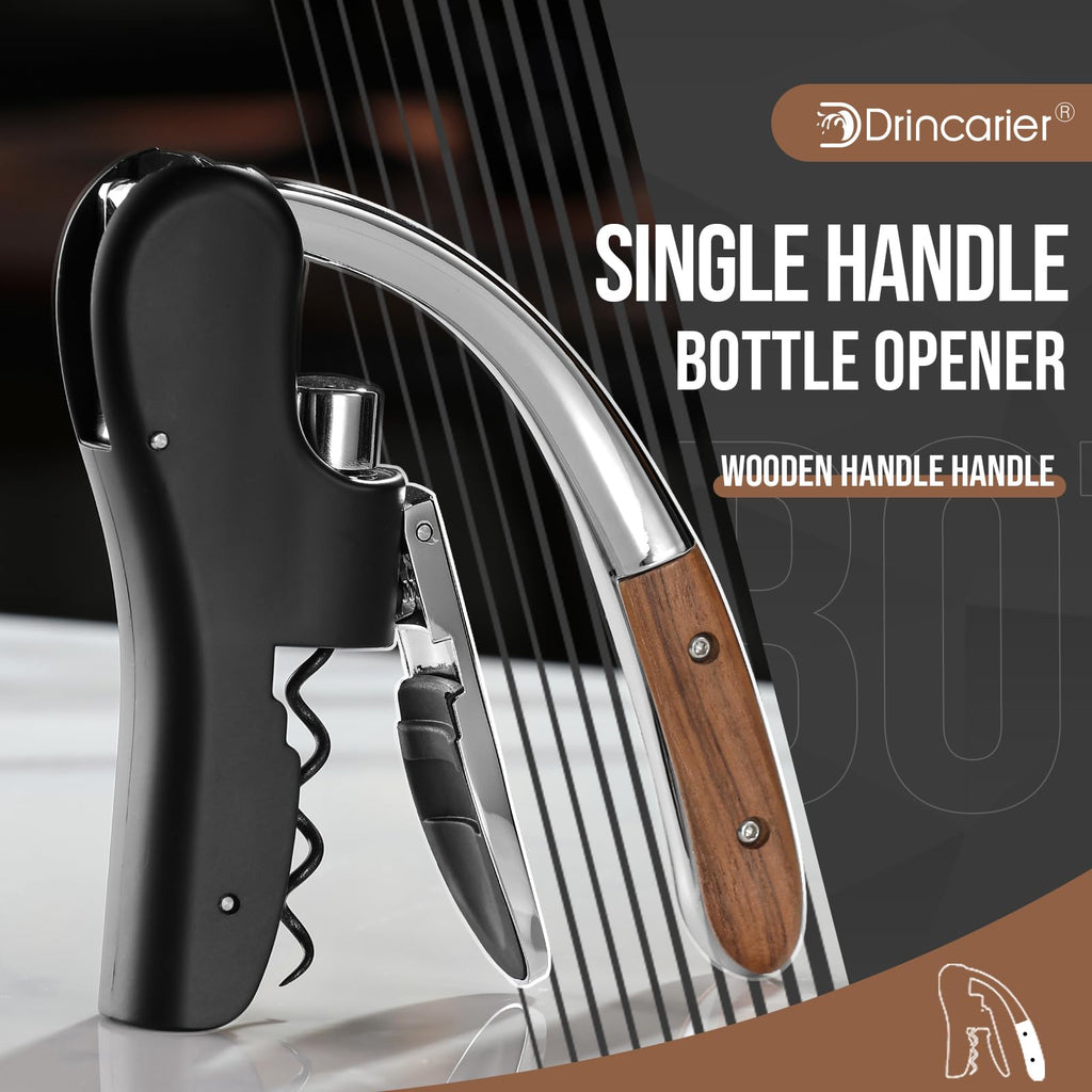 Wine Bottle Opener, Vertical Lever Corkscrew with Built in Foil Cutter Design, Manual Handheld Corkscrew with Ergonomic Lever Pump
