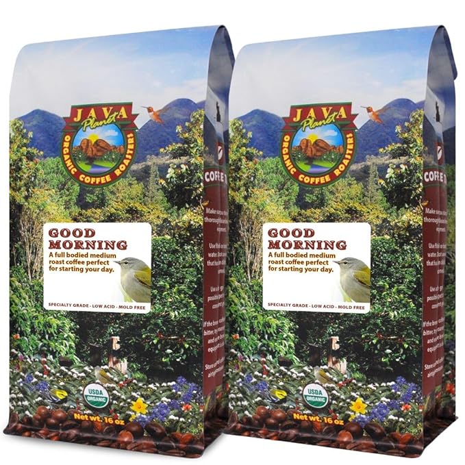 Java Planet Organic Whole Coffee Beans, Good Morning, Medium Roast, 32 oz