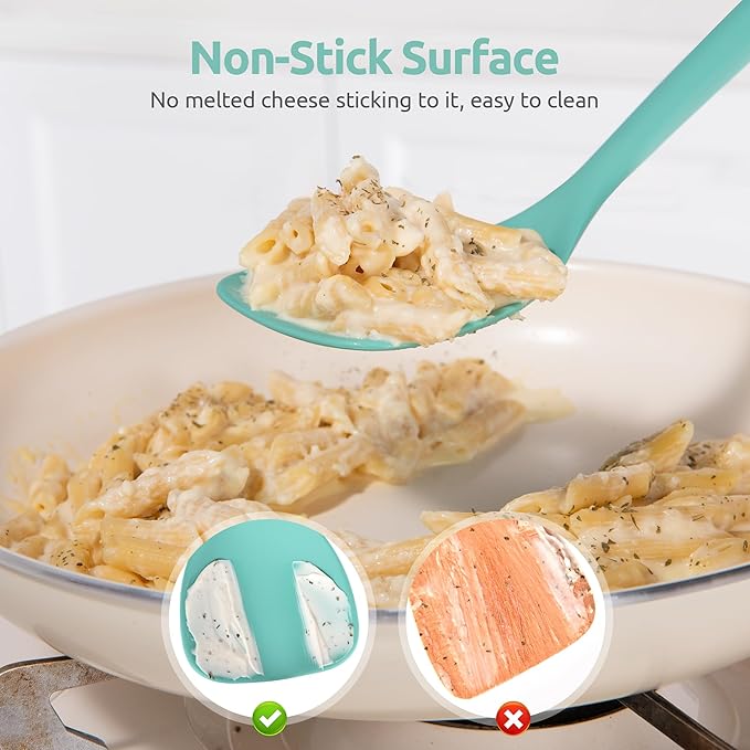 U-Taste Silicone Wok Spatula, 600ºF Heat Resistant Stir Fry Tool, Aqua Sky