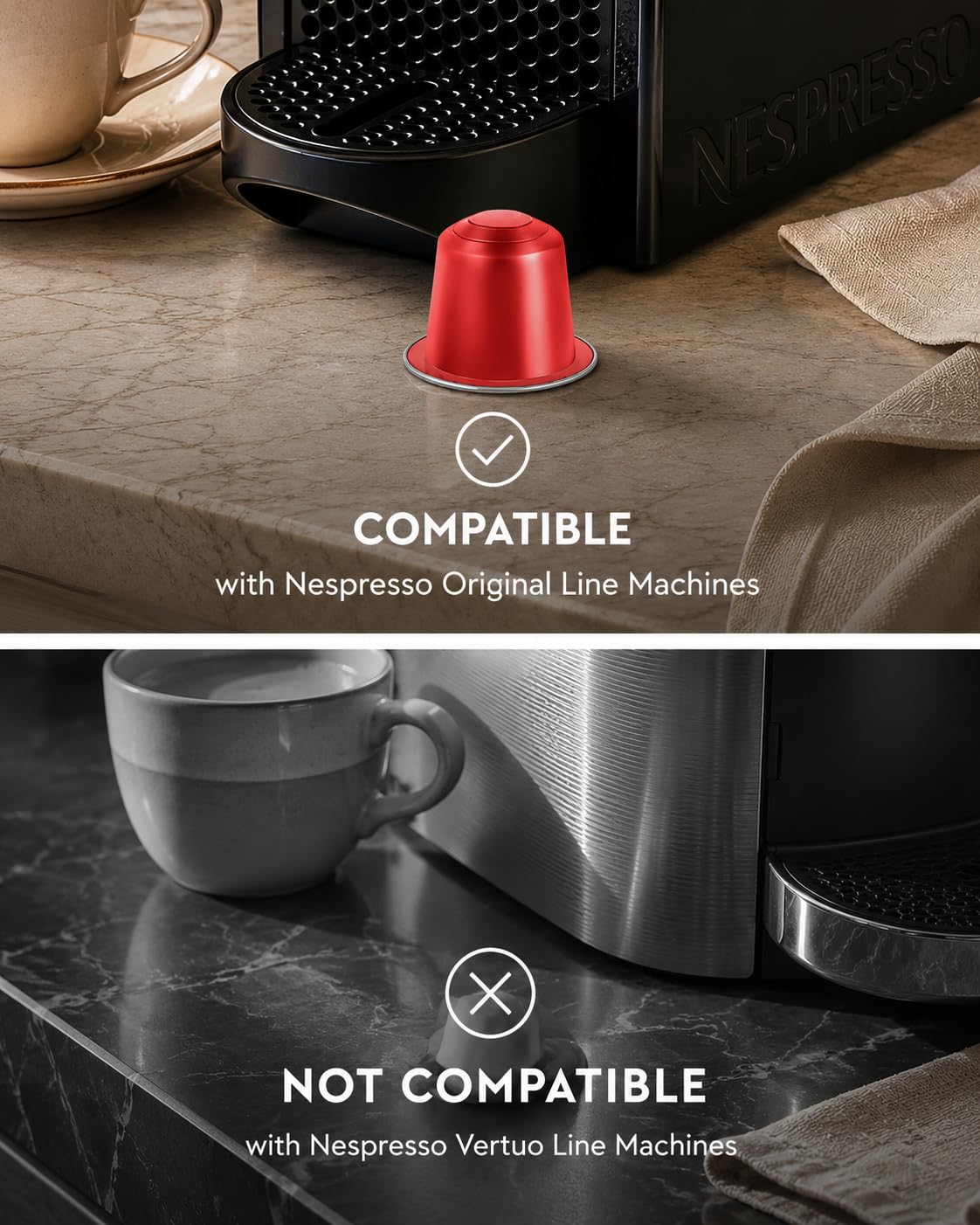 ROSSO CAFFÈ Espresso Pods for Nespresso Original Machines, Flavor Pack 80