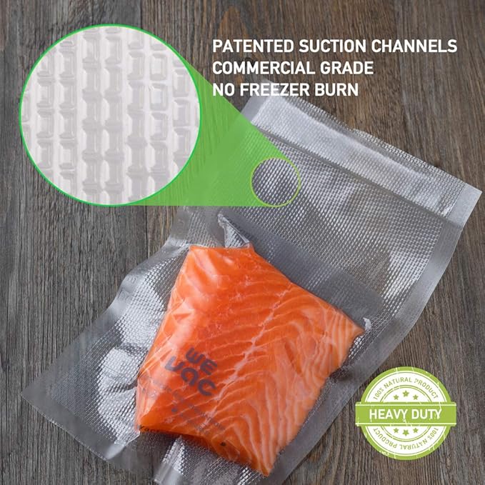Wevac Vacuum Sealer Bags for Food, 11"x150' Roll, Fits Food Saver Machines