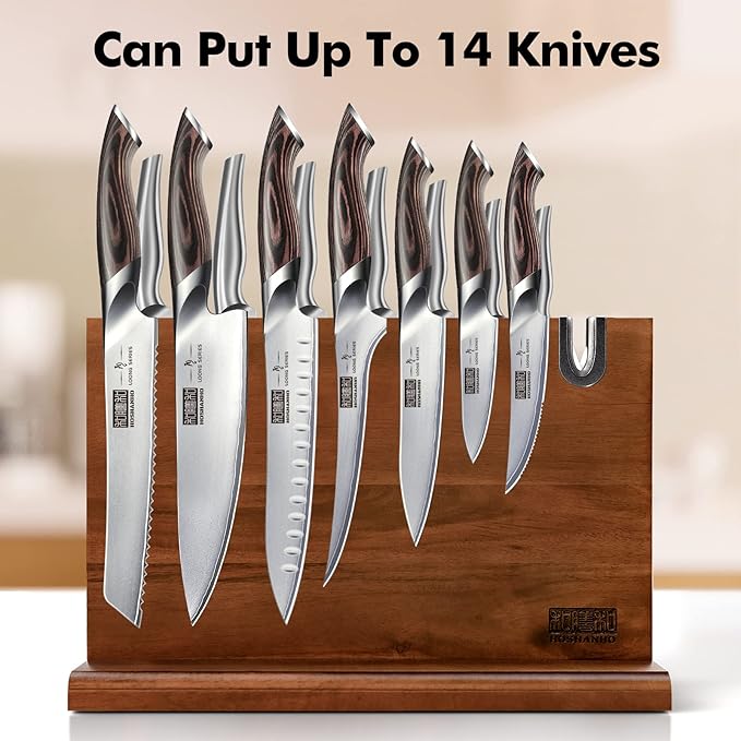 HOSHANHO Magnetic Knife Block 14 x 10", Double Sided Magnetic Knife Holder