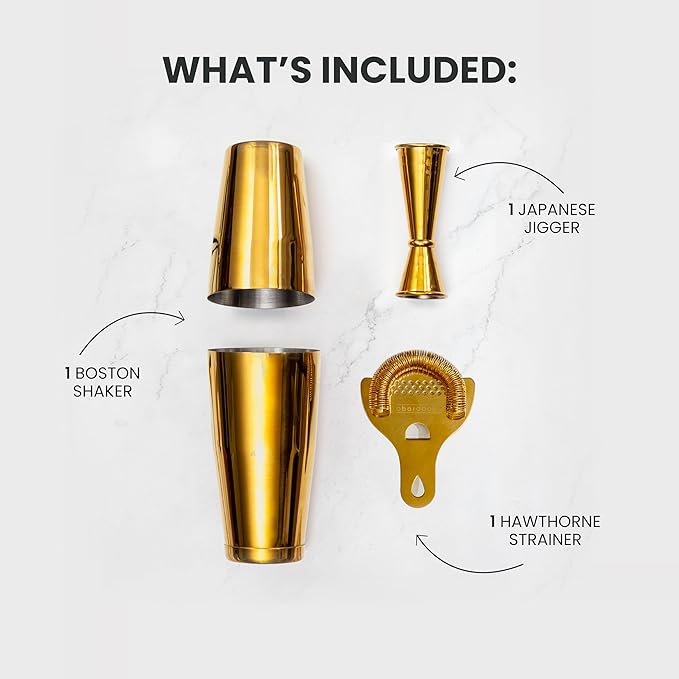 A Bar Above 4 Piece Cocktail Shaker Set with Cocktail Course Included