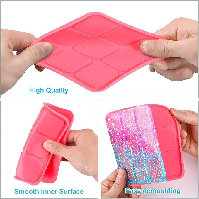 DECYOOL 6Pcs Big Tic Tac Toe Silicone Resin Mold for X O Board Game