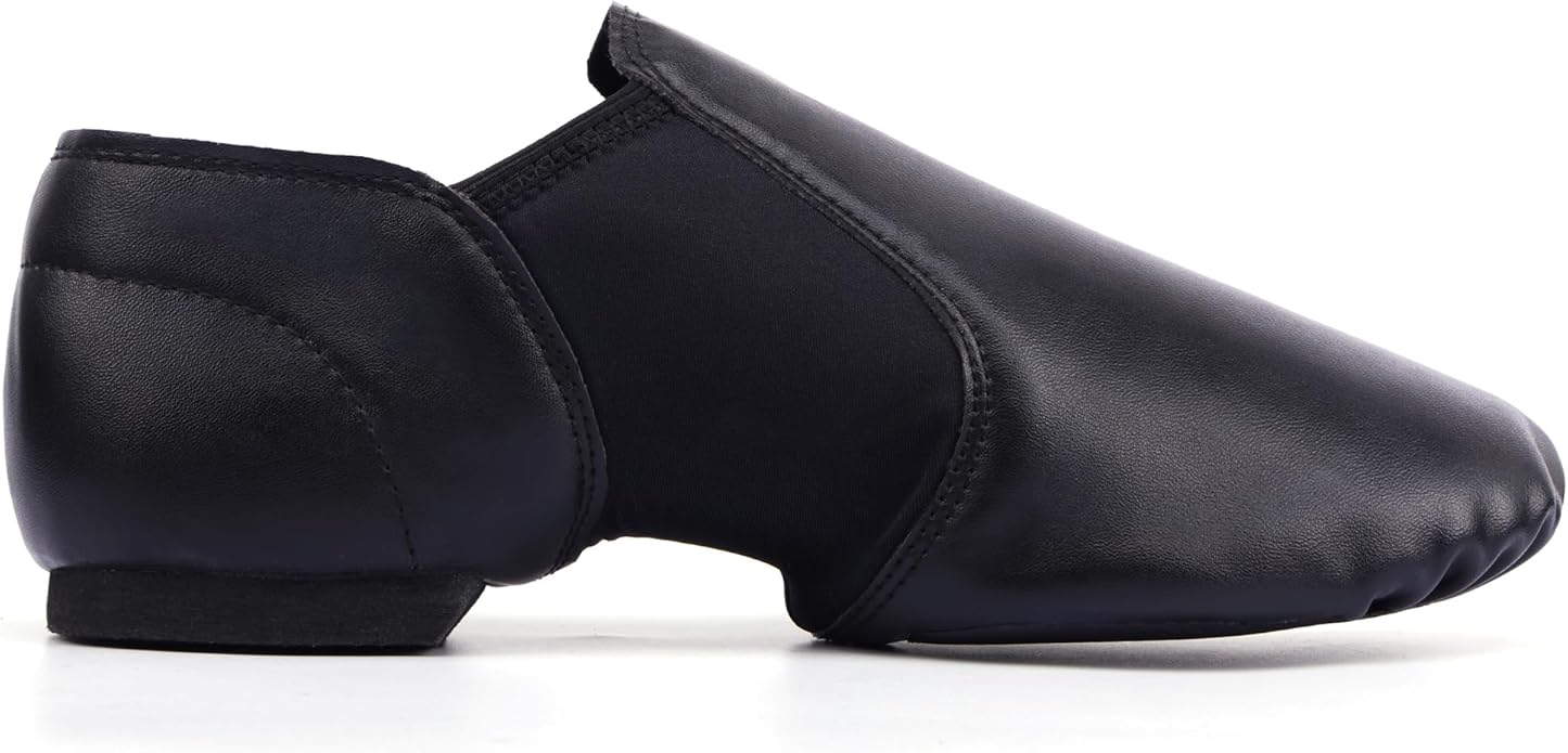 Linodes Unisex PU Leather Jazz Shoe EVA Sole Women/Men Dance Shoe-Black 11