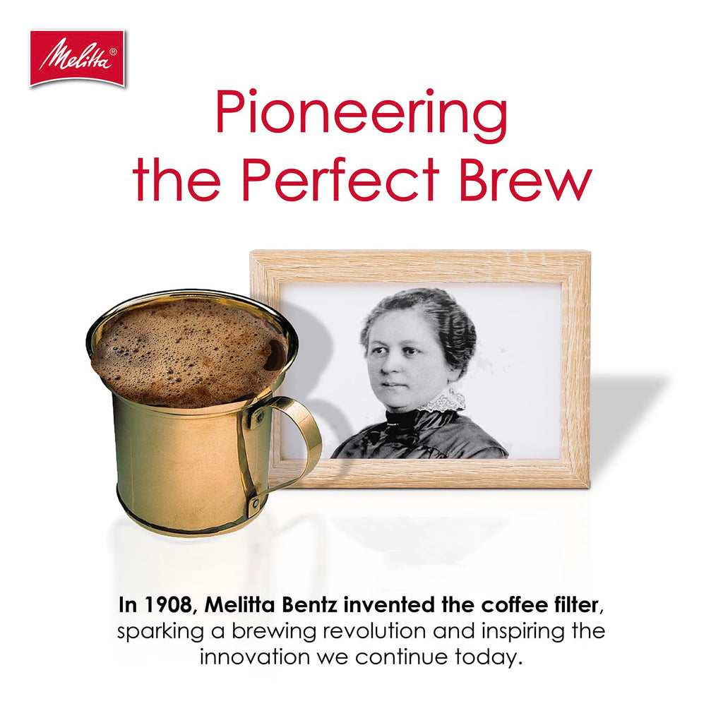Melitta #4 Unbleached Coffee Filters, Premium, Natural Brown, Flavor Enhancing Coffee Filters for 8-12 Cup Coffee Makers, Kosher Certified, Compostable, 100 Count (Pack of 6)