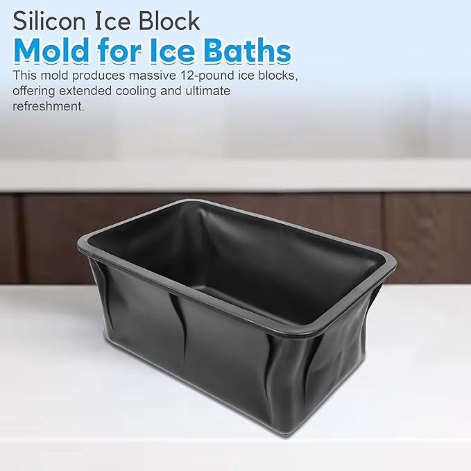 2 x 12 Lbs XXL Ice Molds | Silicon Ice Block Mold for Ice Baths | Cold Plunge Ice Molds | 12 Lb XXL Ice Block Mold | 11" x 7" x 5" Largest Ice Mold Available (2)