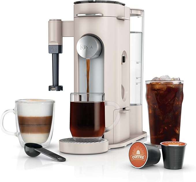 Ninja Pod & Grounds, XL Coffee Maker, K-Cup Compatible, Stone, PB055AST