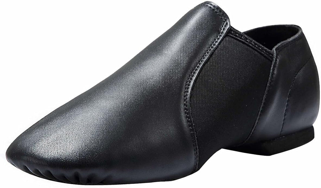 Dynadans Leather Upper Slip-on Jazz Dance Shoe for Women Men's Dance Shoes Black 9.5M